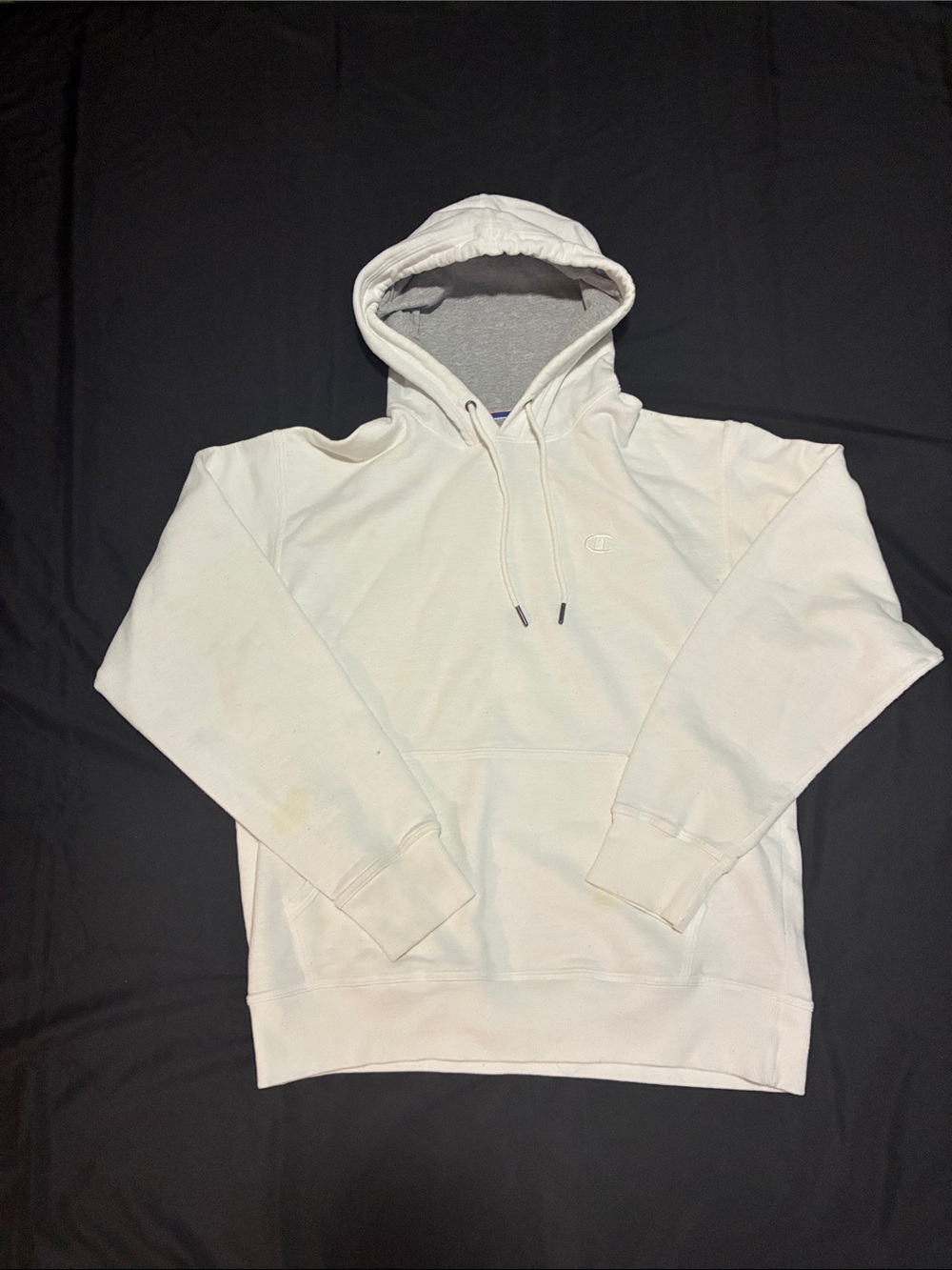 Champion Cream Pullover Hoodie with Embroidered C Logo